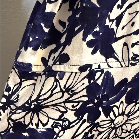 Anne Klein Navy and White Floral Midi Dress - Picture 4 of 10